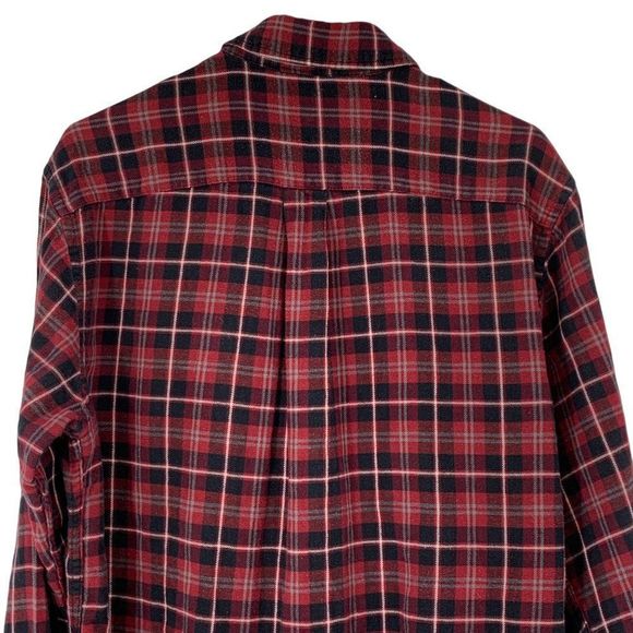 Mens Croft & Barrow Medium Plaid Flannel Shirt Button Lightweight 3907 - Picture 7 of 8